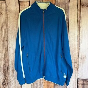 Tommy Bahama LA Dodgers Jacket Baseball Full Zip Track Retro MLB Blue Large